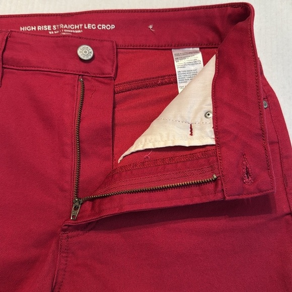 NWOT Chico's Cherry Red High-Rise Straight-Leg Crops US Size 8 Chico's Size 1 - Picture 6 of 13